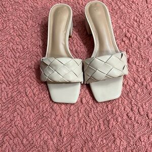 Chic Cream Woven Mules
